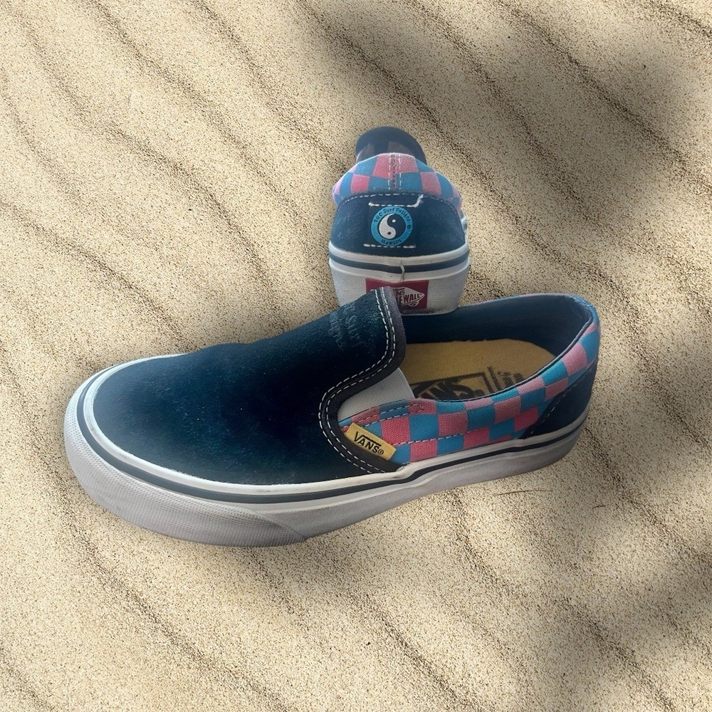 VANS T & C Surf Designs M 4.5, W  6.0 Perfect Condition Slip On Suede/Canvas